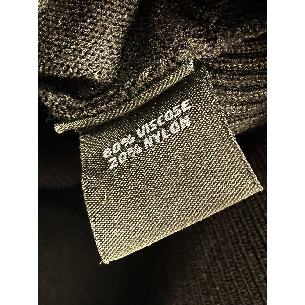 MK METRIC KNITS Turtleneck Short Sleeve Sweater STYLE# 52405 BLACK S - Picture 5 of 8